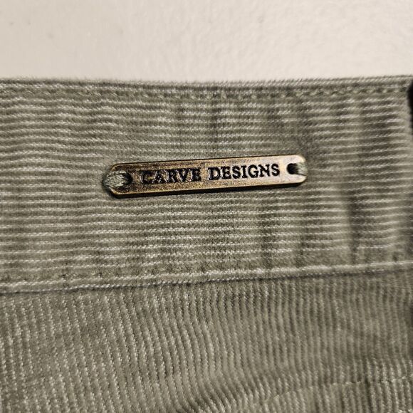 Carve Designs Oahu 10” Shorts Size 4 Cut Off OIive Stretch Corduroy Bermuda Raw - Picture 6 of 10